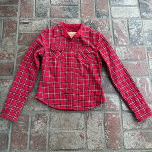 Abercrombie & Fitch East Coast Vintage Red Flannel Top 100% Cotton Lined Size S